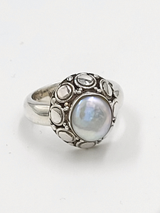 Silver South Sea Pearl Art Deco Setting Ring