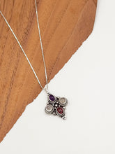 Load image into Gallery viewer, Silver Art Deco Multi Stone Necklace
