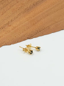 Gold Sapphire Post Earrings