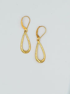 Gold Minimalist Tear Drop Lever Back Earrings