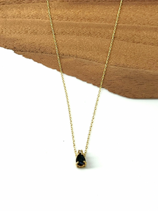 Teardrop Sapphire with Diamond Necklace