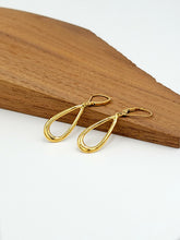 Load image into Gallery viewer, Gold Minimalist Tear Drop Lever Back Earrings
