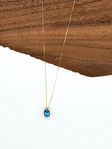 Light Blue Sapphire with Diamond Necklace