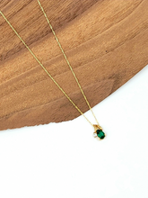 Load image into Gallery viewer, Emerald with Diamond Accent Necklace
