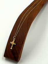Load image into Gallery viewer, Tri Color Art Nouveau Cross Necklace
