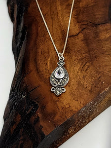 Silver Art Deco Swarovski Crystal Necklace