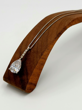 Load image into Gallery viewer, Silver Art Deco Teardrop Swarovski Crystal Necklace
