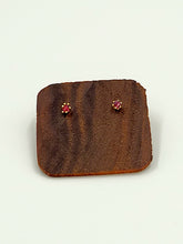 Load image into Gallery viewer, Gold Ruby Post Earrings
