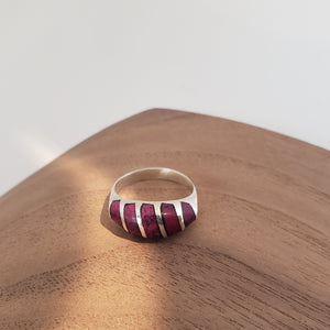 Fuchsia Agate Sterling Ring
