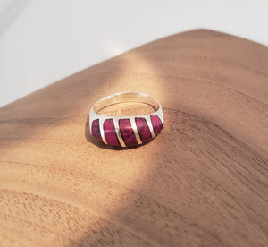 Fuchsia Agate Sterling Ring