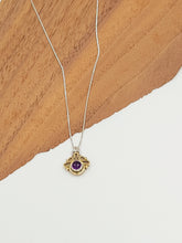 Load image into Gallery viewer, Two Tone Silver and Gold Art Deco Amethyst Necklace
