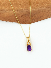 Load image into Gallery viewer, Amethyst Gemstone with Diamond Accent Necklace

