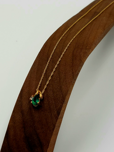 Emerald with Diamond Accent Necklace