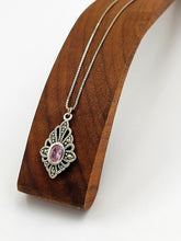 Load image into Gallery viewer, Silver Art Deco Pink Topaz Necklace
