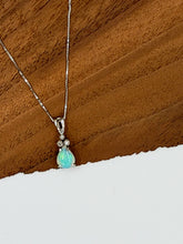 Load image into Gallery viewer, White Gold Australian Opal with Diamond Crown Necklace
