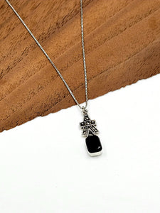 Silver Art Deco Black Swarovski Crystal Necklace