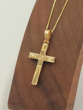 Load image into Gallery viewer, Art Deco Gold Cross Necklace
