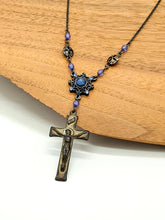 Load image into Gallery viewer, Antique Silver Crucifix Edwardian Style

