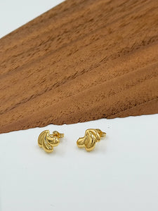 Gold modernism Scrolling Wave Stud Earrings