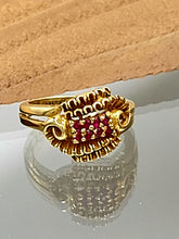 Load image into Gallery viewer, Gold Ruby Cluster Ring
