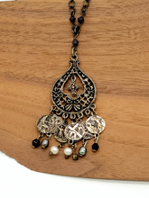Load image into Gallery viewer, Silver Stations of the Cross with Filigree Pendent and Cross
