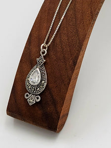 Silver Art Deco Swarovski Crystal Necklace