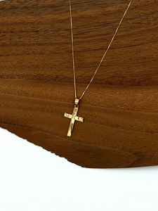 Art Deco Gold Cross Necklace