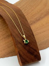 Load image into Gallery viewer, Tear Drop Emerald with Diamond Accent Necklace
