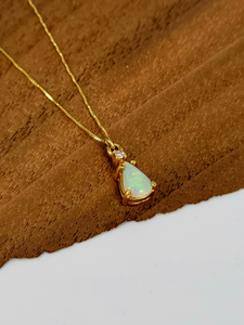 Gold Australian Opal Necklace