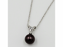 Load image into Gallery viewer, White Gold Tahitian South Sea Pearl with Diamond Accent Neckla
