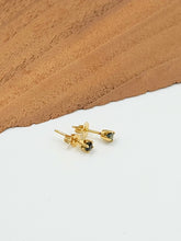 Load image into Gallery viewer, Gold Sapphire Post Earrings
