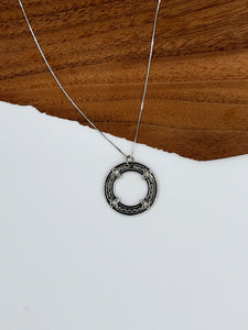 Silver Art Deco Black Enamel and Swarovski Crystal Necklace