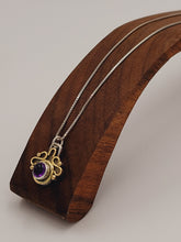 Load image into Gallery viewer, Two Tone Silver and Gold Art Deco Amethyst Necklace
