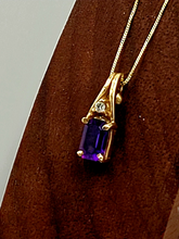 Load image into Gallery viewer, Amethyst Gemstone with Diamond Accent Necklace
