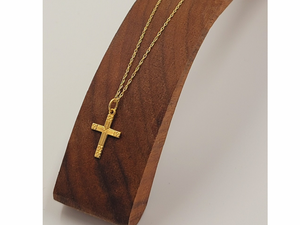 Small Art Nouveau Gold Cross Necklace
