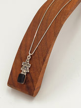 Load image into Gallery viewer, Silver Art Deco Black Swarovski Crystal Necklace
