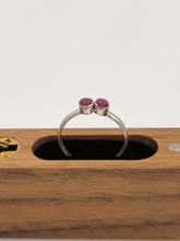 Load image into Gallery viewer, Silver Double Ruby Ring
