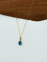 Load image into Gallery viewer, Blue Topaz Gemstone with Diamond Accent Necklace

