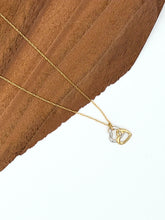 Load image into Gallery viewer, Two Tone Gold Double Heart Necklace
