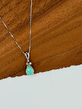 Load image into Gallery viewer, White Gold Australian Opal with Diamond Crown Necklace
